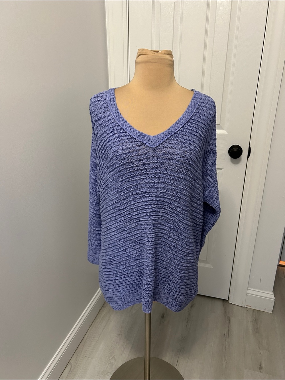 August Silk Blue Oversized Ribbed Sweater - Picture 2 of 9